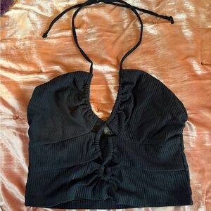 Wild Fable Black Halter Crop Top